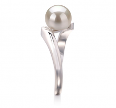 6-7mm di Perle Acqua Dolce Anello en Dana Bianco