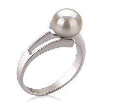 7-8mm di Perle Acqua Dolce Anello en Jenna Bianco