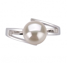 7-8mm di Perle Acqua Dolce Anello en Jenna Bianco