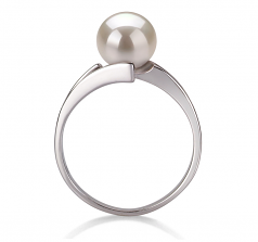 7-8mm di Perle Acqua Dolce Anello en Jenna Bianco