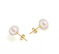 8-9mm di Perle Acqua Dolce Orecchini en Bianco