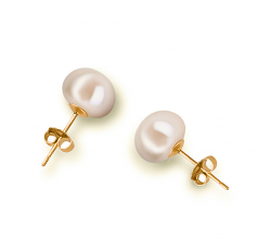 8-9mm di Perle Acqua Dolce Orecchini en Bianco