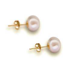 8-9mm di Perle Acqua Dolce Orecchini en Bianco