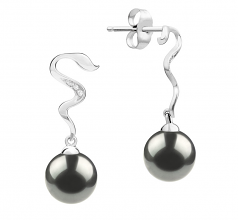 8-9mm Di Tahiti Orecchini en Tamara Nero