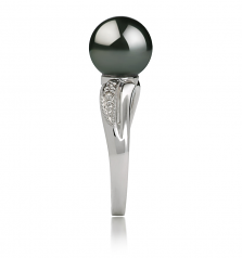 8-9mm Di Tahiti Anello en Carolina Nero