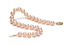 6-7mm AA Quality di Perle Acqua Dolce Bracciale in Rosa