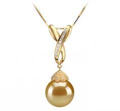 12-13mm Dei Mari del Sud Pendente en Edwina Oro