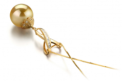 12-13mm Dei Mari del Sud Pendente en Edwina Oro