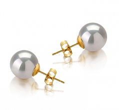 10-11mm Dei Mari del Sud Orecchini en Bianco