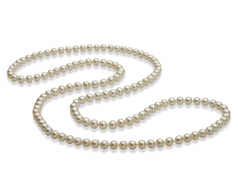 5-6mm di Perle Acqua Dolce Collana en 30 pollici Bianco