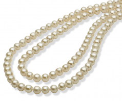 5-6mm di Perle Acqua Dolce Collana en 30 pollici Bianco