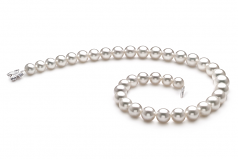 10-14mm Dei Mari del Sud Collana en Bianco
