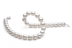 12-15mm Dei Mari del Sud Collana en Bianco