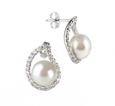 9-10mm di Perle Acqua Dolce Orecchini en Isabella Bianco