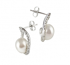 9-10mm di Perle Acqua Dolce Orecchini en Isabella Bianco