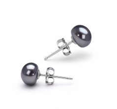 6-7mm di Perle Acqua Dolce Parure en Nero