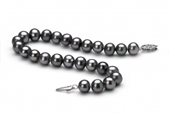 6-7mm di Perle Acqua Dolce Bracciale en Nero