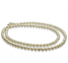 6-7mm di Perle Acqua Dolce Collana en 30 pollici Bianco