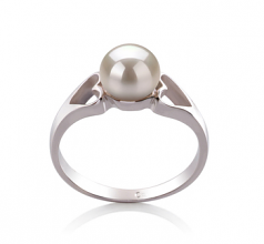 6-7mm di Perle Acqua Dolce Anello en Jessica Bianco