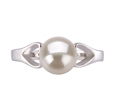 6-7mm di Perle Acqua Dolce Anello en Jessica Bianco