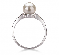 6-7mm di Perle Acqua Dolce Anello en Jessica Bianco