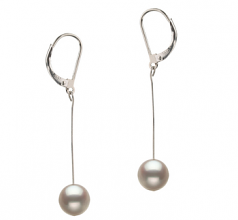 8-9mm di Perle Acqua Dolce Orecchini en Amy Bianco