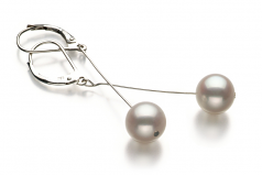 8-9mm di Perle Acqua Dolce Orecchini en Amy Bianco