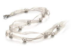 5-6mm di Perle Acqua Dolce Collana en Jasmine Bianca Bianco