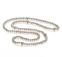6-11mm di Perle Acqua Dolce Collana en Chloe Bianco
