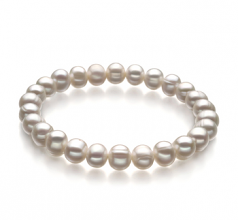6-7mm di Perle Acqua Dolce Bracciale en Beatitudine Bianco