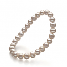 6-7mm di Perle Acqua Dolce Bracciale en Beatitudine Bianco
