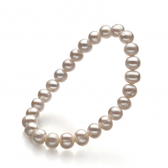 6-7mm A Quality di Perle Acqua Dolce Bracciale in Beatitudine Bianco