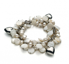 6-7mm A Quality di Perle Acqua Dolce Bracciale in Harmony Bianco