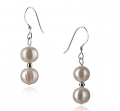6-7mm di Perle Acqua Dolce Orecchini en Cerella Bianco