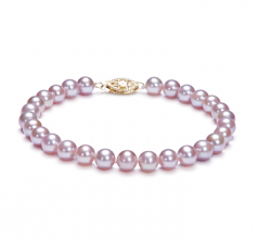 6-6.5mm di Perle Acqua Dolce Bracciale en Lavanda
