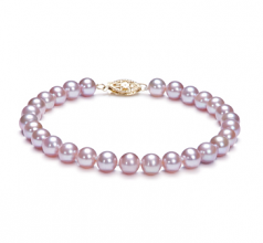 6-6.5mm AA Quality di Perle Acqua Dolce Bracciale in Lavanda