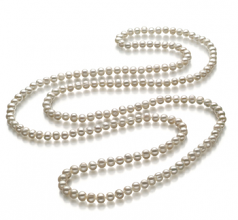 6-7mm di Perle Acqua Dolce Collana en Betty Bianco