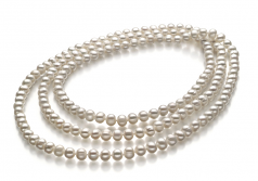 6-7mm di Perle Acqua Dolce Collana en Betty Bianco