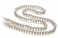 6-7mm di Perle Acqua Dolce Collana en Betty Bianco