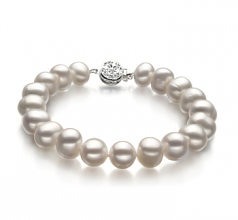 8-9mm di Perle Acqua Dolce Bracciale en Kaitlyn Bianco