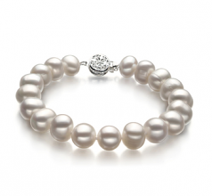 8-9mm A Quality di Perle Acqua Dolce Bracciale in Kaitlyn Bianco