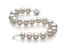 8-9mm di Perle Acqua Dolce Bracciale en Kaitlyn Bianco