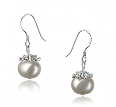 8-9mm di Perle Acqua Dolce Orecchini en Connor Bianco