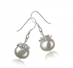 8-9mm di Perle Acqua Dolce Orecchini en Connor Bianco
