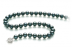 7.5-8mm AA Quality Akoya Giapponese Collana in Nero