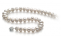 8-9mm di Perle Acqua Dolce Collana en Kaitlyn Bianco