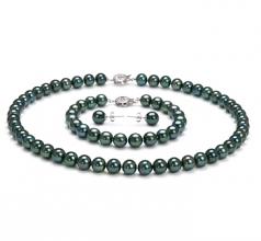7.5-8mm Akoya Giapponese Parure en Nero