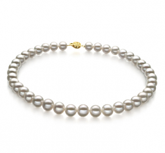 9-10mm di Perle Acqua Dolce Collana en Bianco