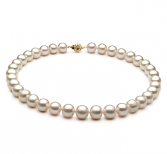 10-11mm di Perle Acqua Dolce Collana en Bianco