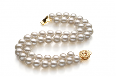 6-7mm AA Quality di Perle Acqua Dolce Bracciale in Lola Bianco